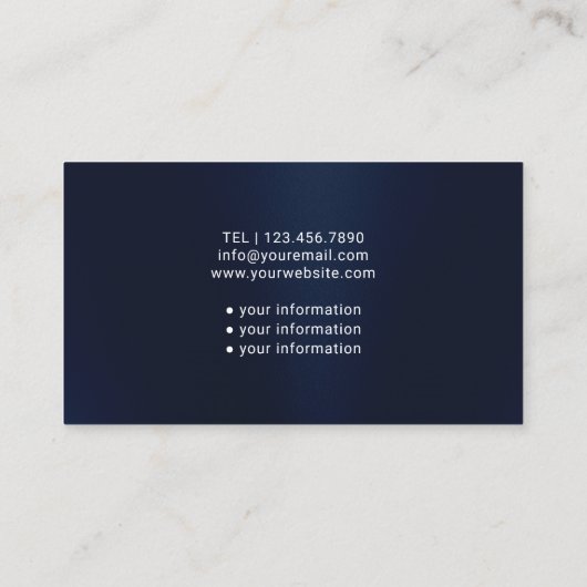 Zorgverlener Medische Moderne Zeemacht blauw Visitekaartje (Achterkant)