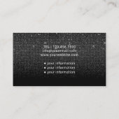 Zorgverlener Medische Moderne Zwarte Glitter Visitekaartje (Achterkant)
