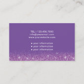 Zorgverlener Medische Paars Glitter Visitekaartje (Achterkant)