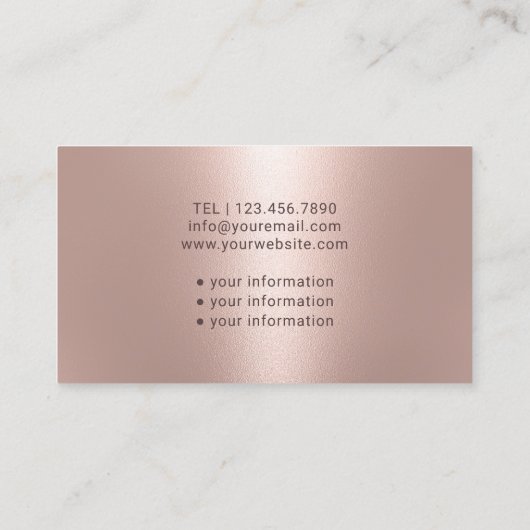 Zorgverlener Modern Blush Roos Gold Medical Visitekaartje (Achterkant)