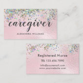 Zorgverlener Moderne Holografische Glitter Medisch Visitekaartje (Voorkant / Achterkant)