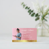 Zorgverlener Moderne Roos Gold Medical Visitekaartje (Staand voorkant)