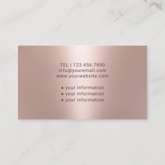 Zorgverlener Moderne Roos Gold Medical Visitekaartje (Achterkant)