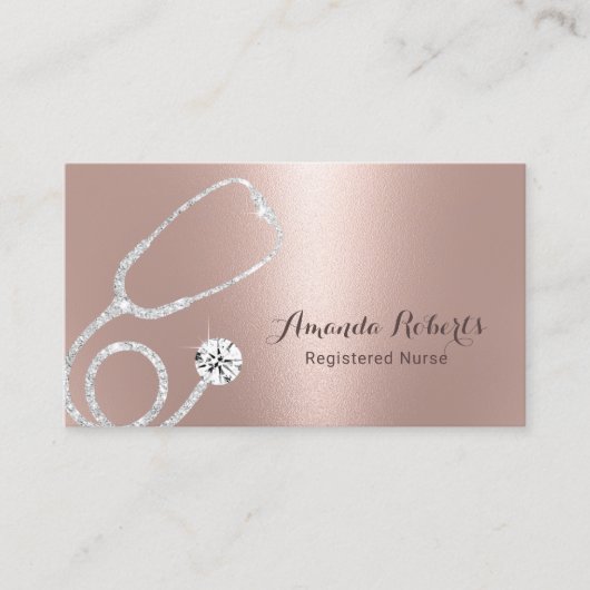 Zorgverlener Moderne Roos Gold Medical Visitekaartje (Voorkant)