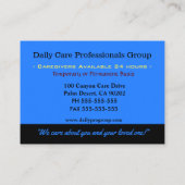 Zorgverlener Ondersteuning en Assisteren Visitekaartje (Achterkant)