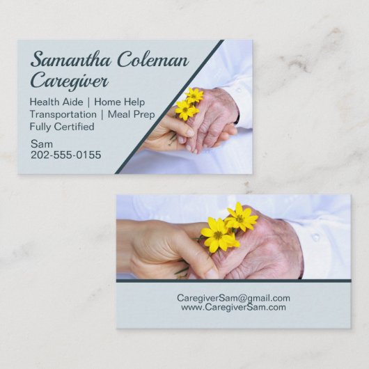 Zorgverlener Ouderen Thuiszorg Visitekaartje (Voorkant / Achterkant)