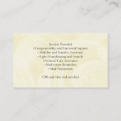 Zorgverlener Ouderenzorg Floral Visitekaartje (Achterkant)