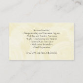 Zorgverlener Ouderenzorg Floral Visitekaartje (Achterkant)