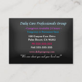 Zorgverlener  Pioen Calm Professional Visitekaartje (Achterkant)