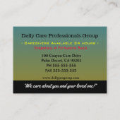 Zorgverlener Precious Butterfly Girl Visitekaartje (Achterkant)