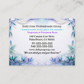 Zorgverlener Stromende Vriendelijke Professionele Visitekaartje (Achterkant)