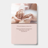 Zorgverlener Thuis Hulp Identificatie van klant Badge (Back)