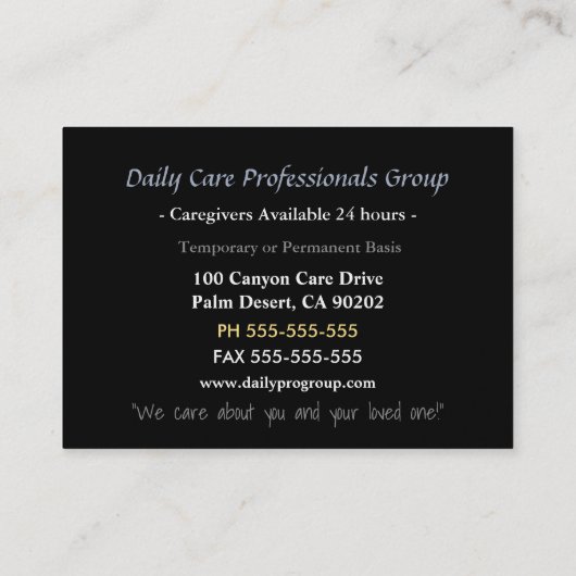 Zorgverlener Trust Dragonfly Beauful Professional Visitekaartje (Achterkant)