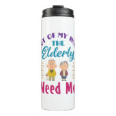Zorgverlener uit mijn weg, ouderen hebben me nodig thermosbeker (Voorkant)