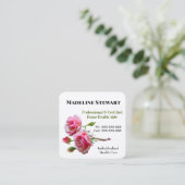 Zorgverlener Verse roze Rose Square Professional Vierkante Visitekaartje (Staand voorkant)