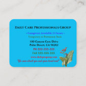 Zorgverlener Vertrouwen 2 Mooie Floral Professiona Visitekaartje (Achterkant)