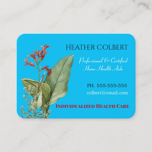 Zorgverlener Vertrouwen 2 Mooie Floral Professiona Visitekaartje (Voorkant)