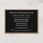 Zorgverlener Vertrouwen Blooms Professional Visitekaartje (Achterkant)