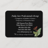 Zorgverlener Vertrouwen Floral Professional Visitekaartje (Achterkant)