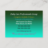 Zorgverlener Vertrouwend Paardenbloem Helper Visitekaartje (Achterkant)