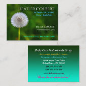 Zorgverlener Vertrouwend Paardenbloem Helper Visitekaartje (Voorkant / Achterkant)