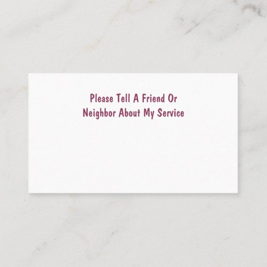 Zorgverlener Visitekaartjes (Achterkant)