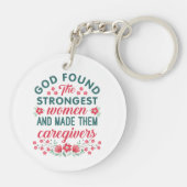 Zorgverlener Waardering God vond sterkste vrouwen Sleutelhanger (Achterkant)