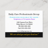 Zorgverlener Witte Petaal Helper Visitekaartje (Achterkant)