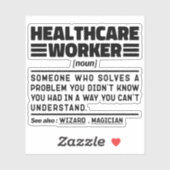 Zorgverlener zelfstandig naamwoord waardering grap sticker (Vel)