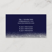 Zorgverlener Ziekenhuis Zilver Glitter Navy Blue Visitekaartje (Achterkant)
