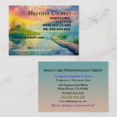 Zorgverlener Zonsondergang Rustig Vreedzaam Profes Visitekaartje (Voorkant / Achterkant)