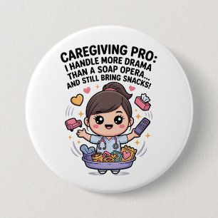 Zorgverlening Pro Funny Soap Opera Drama Ronde Button 7,6 Cm