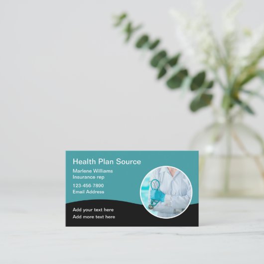 Zorgverzekeraar Rep Modern Visitekaartjes (Staand voorkant)