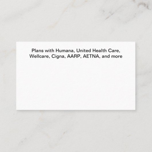 Zorgverzekeraar Visitekaartjes Fotostijl (Achterkant)