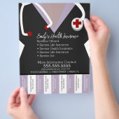 Zorgverzekering Levens Verpleegster Afscheur Zakel Flyer (Hand)