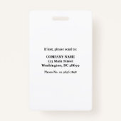 Zorgverzekering ziekenhuisarts Foto-ID Badge (Achterkant)