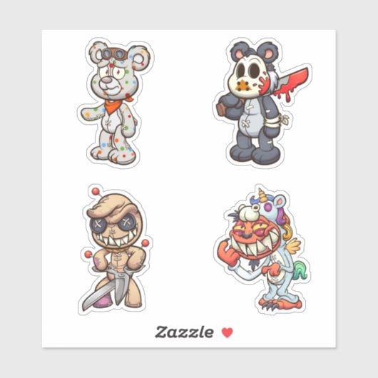 Zorgvuldig Beer - Horror Sticker (Vel)