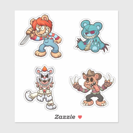 Zorgvuldig Beer - Horror Sticker (Vel)