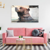 Zorgvuldig Beer in het water Canvas Afdruk (Insitu (Woonkamer))