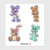 Zorgvuldig Beer - Zombies Sticker (Vel)