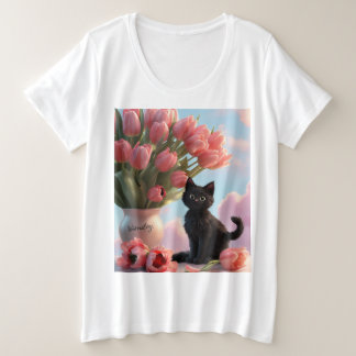 Zorgvuldig georganiseerde tulpen grote maat t-shirt
