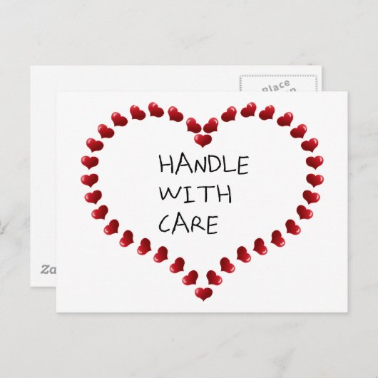 Zorgvuldig hanteren briefkaart (Voorkant / Achterkant)