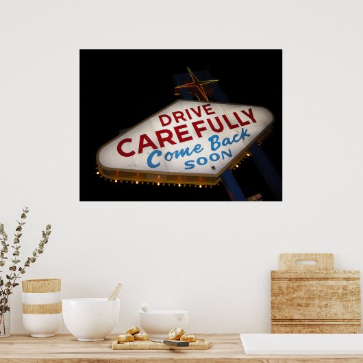 Zorgvuldig rijden poster (Keuken)