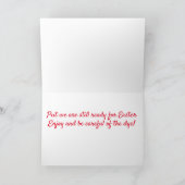 "ZORGVULDIG" ZIJN VAN DE DYE EN "EENVOUDIGER GEMAK FEESTDAGEN KAART (Binnen)