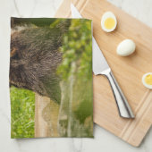 Zorgvuldige Beren spelen strijden Theedoek (Quarter Fold)