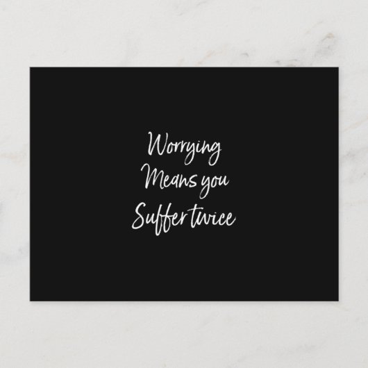 zorgwekkend betekent dat je tweemaal lijdt briefkaart (Voorkant)
