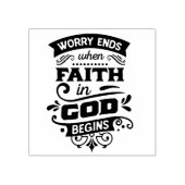 Zorgwekkend eindigt wanneer het geloof in God begi Rubberstempel (Afrduk)