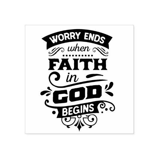 Zorgwekkend eindigt wanneer het geloof in God begi Rubberstempel (Afrduk)