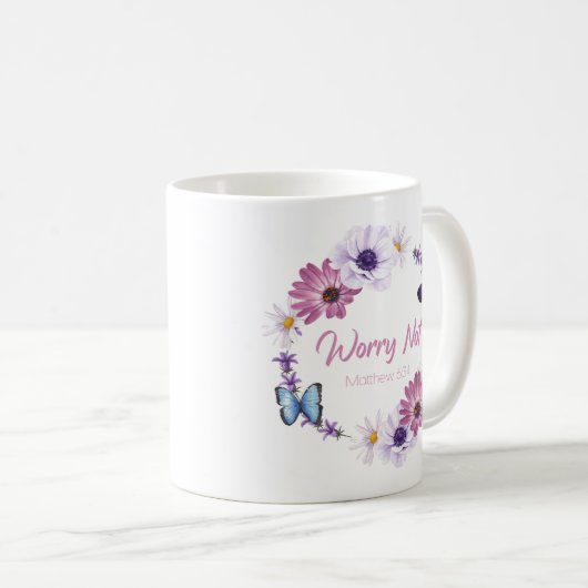 Zorgwekkend niet de Christelijke Faith Butterfly B Koffiemok (Voorkant rechts)