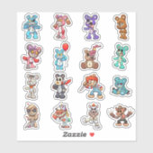 Zorgwekkende Beren - Zombie Horror Sticker (Vel)